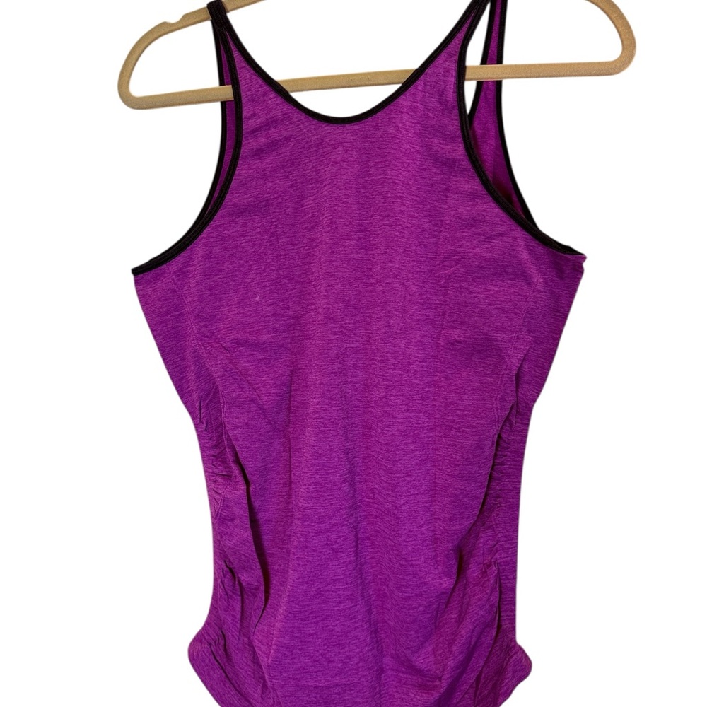 lululemon athletica Heathered Regal Plum  In The Flow Seamless Tank sz 8
